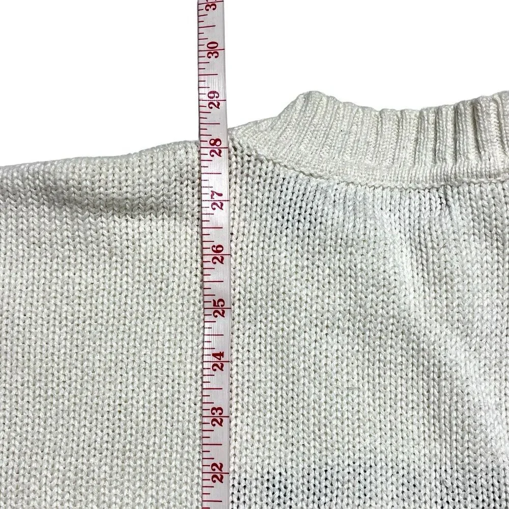 Structure USA‎ Off White Knit Sweater Red Blue Stripes Sz XL
